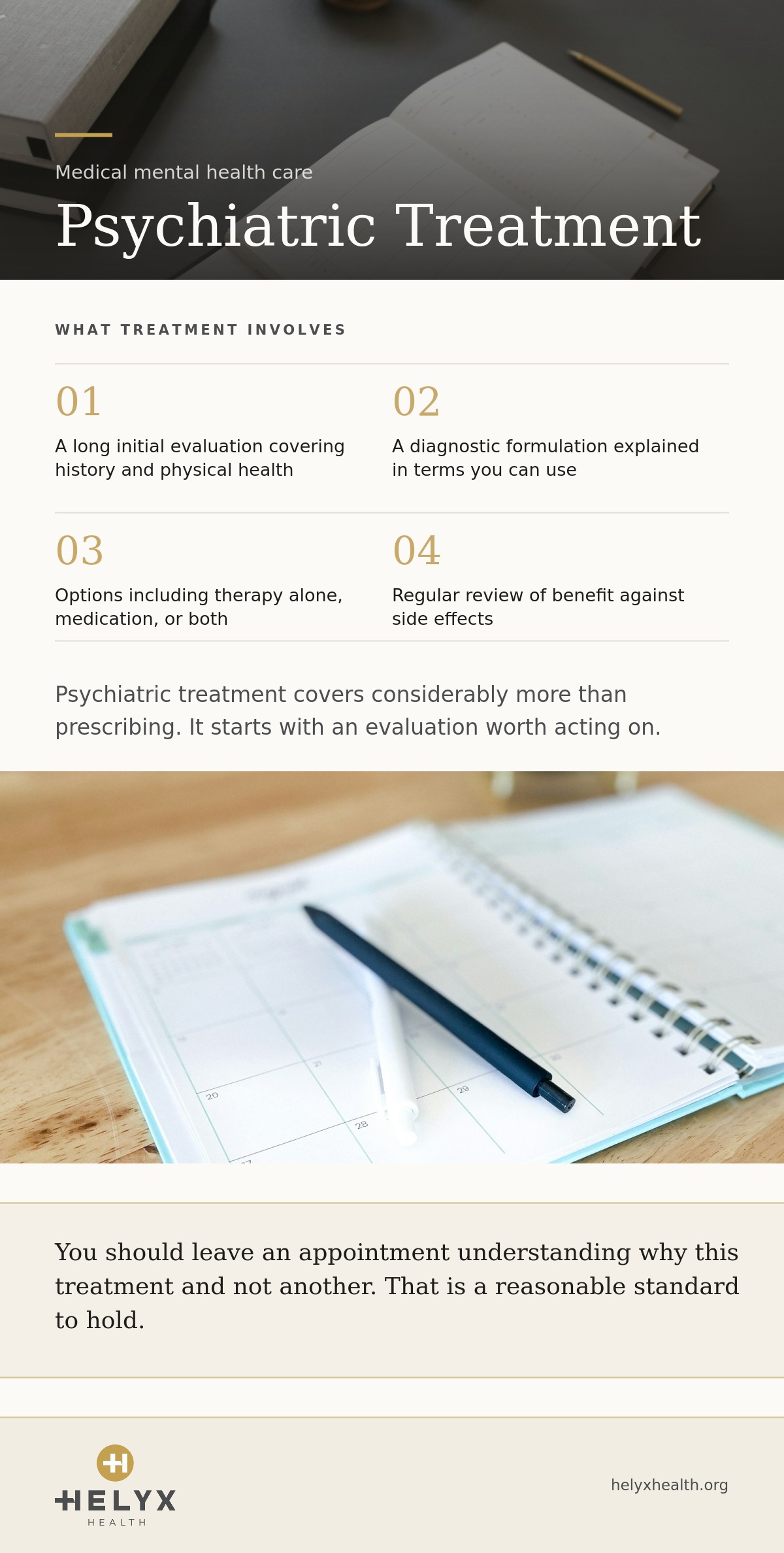 Psychiatric treatment at Helyx Health, showing what patients often recognize