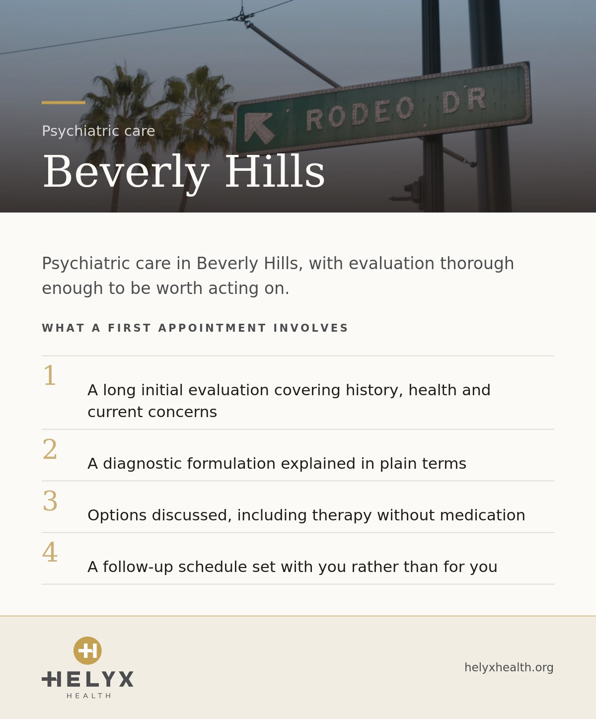Psychiatrist at Helyx Health in Beverly Hills, showing the steps involved