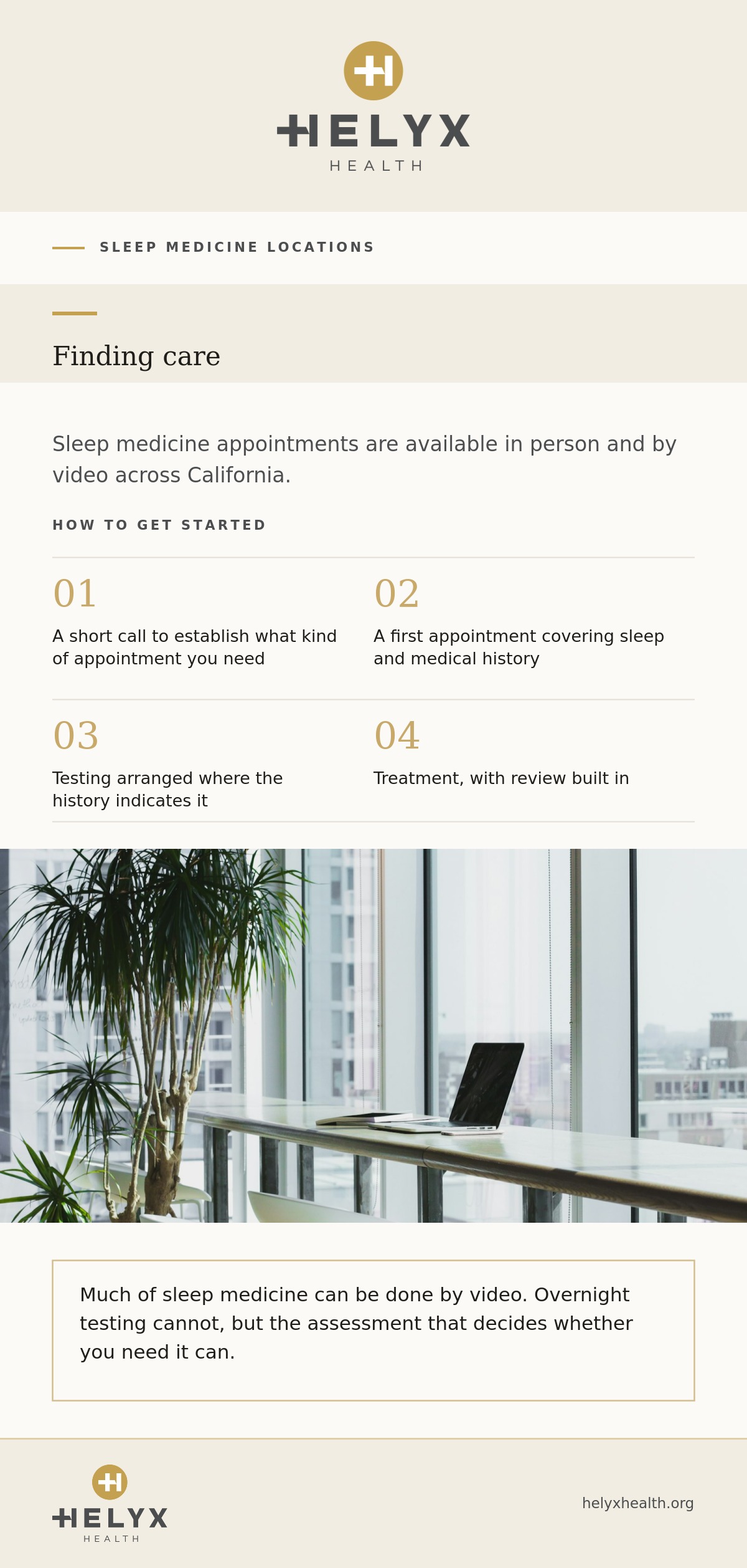 Finding a sleep specialist at Helyx Health, showing what patients often recognize